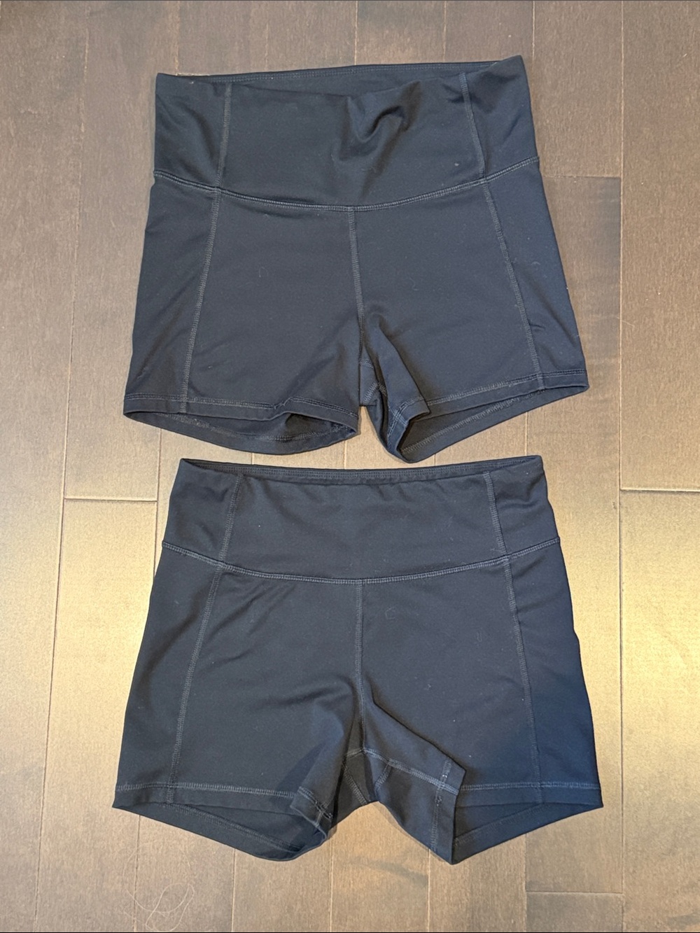 2 pairs ALL IN MOTION Black Women’s High-Waist Active Shorts 3.5 Inseam size M